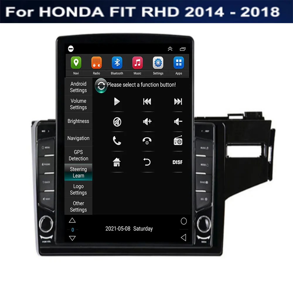 A Tesla Stílus 2 Din Android 12 Autó Rádió HONDA FIT RHD 2014 - 2035 Multimédia Video Player GPS Sztereó Carplay DSP Kamera
