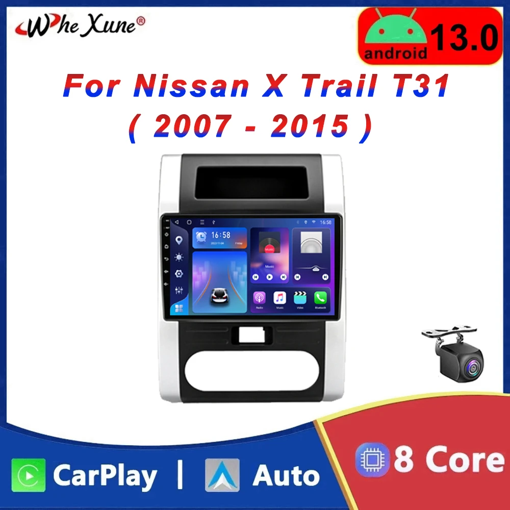 Autó hifi, Multimédia, Videó Lejátszó, Navigáció GPS-2 Din 4G Android 13 Auto Carplay Nissan X Trail T31 2007 - 2015 Qashqai
