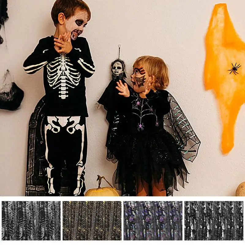 Halloween Hálós Anyagból, Kísérteties & Elegáns Cuttable Halloween Pókháló Mintás Szövet Pókháló Géz Halloween Party Jelmezes Szövet
