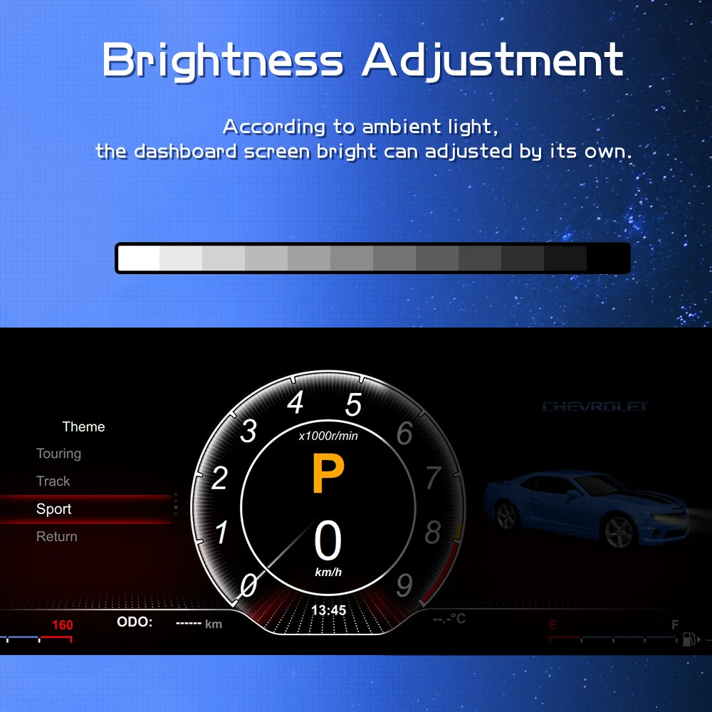 Linux Rendszer, Autó, Digitális Klaszter A Chevrolet Camaro 2010-2015 HD Képernyő Virtuális műszerfal Műszerfal Sebesség Mérő