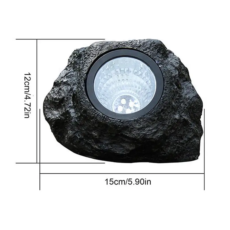 W Napelemes Lámpa Szimuláció Kő Lámpa Spotlámpa Dekoráció Hideg Fehér IP65 Vízálló Kültéri Kerti Gyep Kert